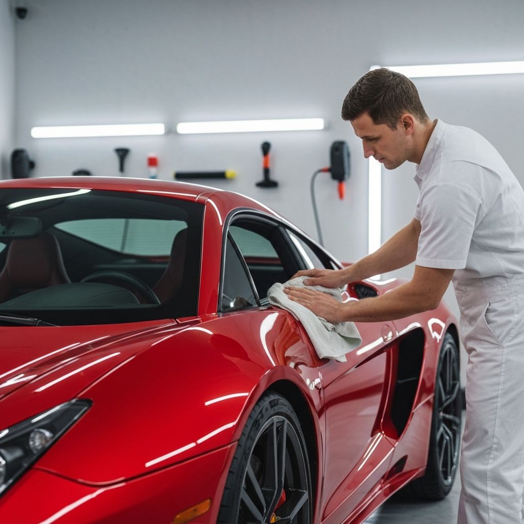 Lotus Wash staff polishing a black SUV