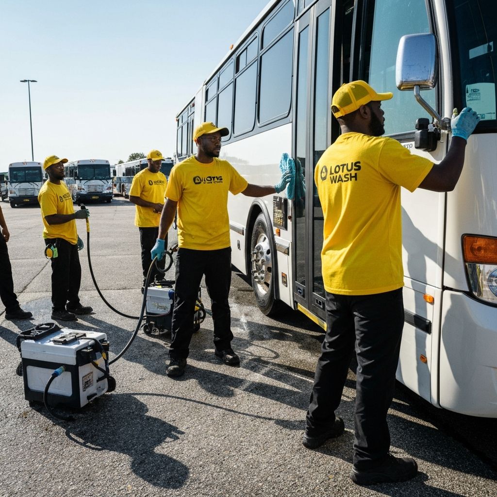 Commercial bus washing